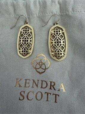 Kendra Scott Gold Filigree Drop Earrings
